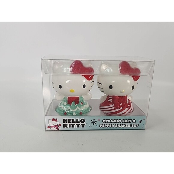 Hello Kitty Christmas Ceramic Salt and Pepper Shakers Sanrio New! 2023 Holiday - Picture 2 of 9